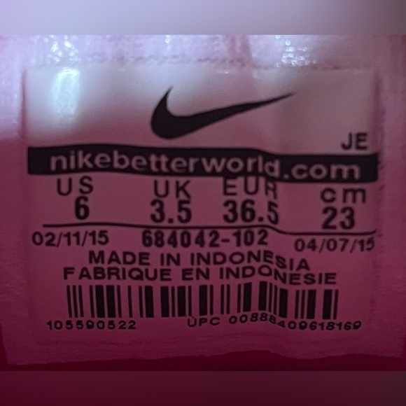 Nike Air Relentless 4 Womens Size 6 Running Shoes Sneakers White Pink 684042-102 - Picture 10 of 11